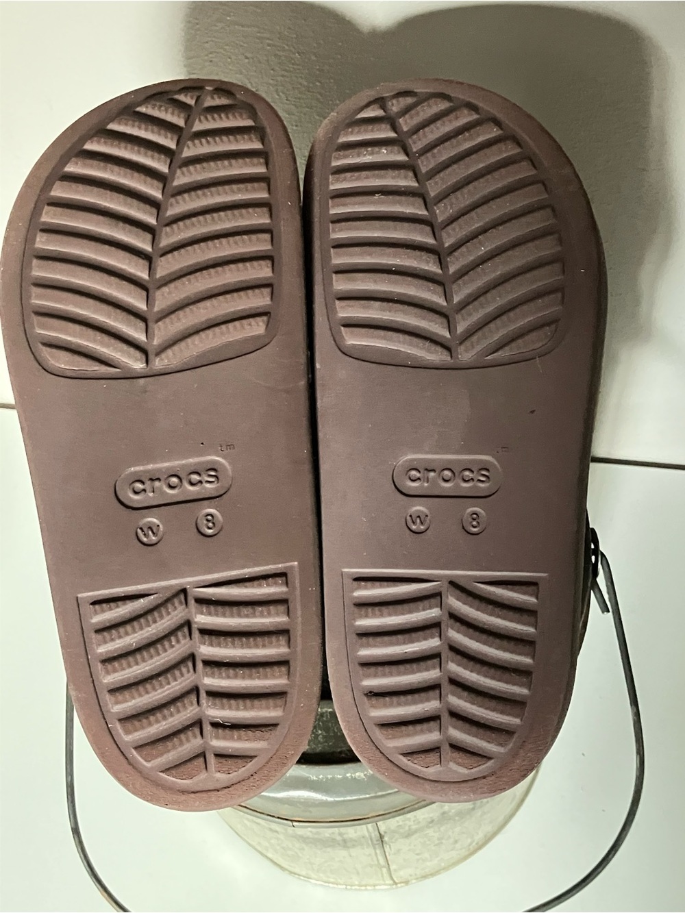 CROCS Women’s Tan Platform Clog Mule sepia color - Picture 8 of 11